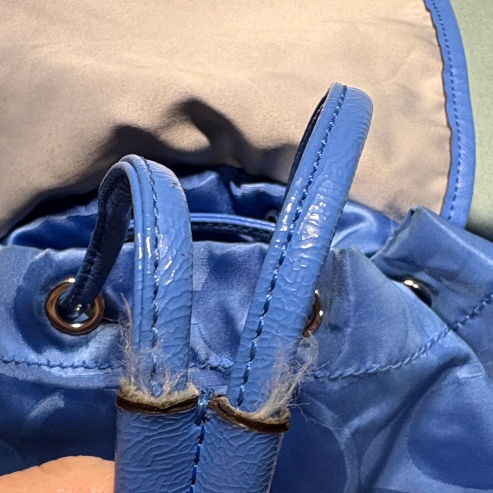 COACH Signature Optic Nylon Drawstring Backpack – Periwinkle Blue (A1360-F77350) - Picture 9 of 14